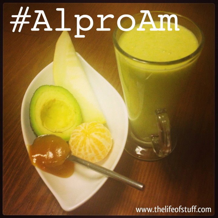 AlproAm Tuesday Smoothie - Melon, Orange, Avocado, Manuka Honey and Alpro Almond Unsweetened 