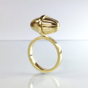 10 Irish Designed Jewellery You'll Covet Deirdre O'Donnell 9ct Yellow Gold Fluted Acorn Ring €895.00