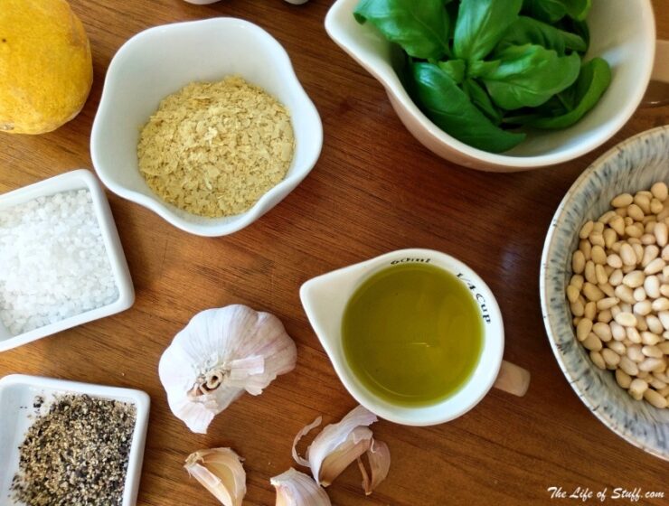 A One Basil Plant Recipe for Two Servings of Creamy Vegan Pesto - The Ingredients