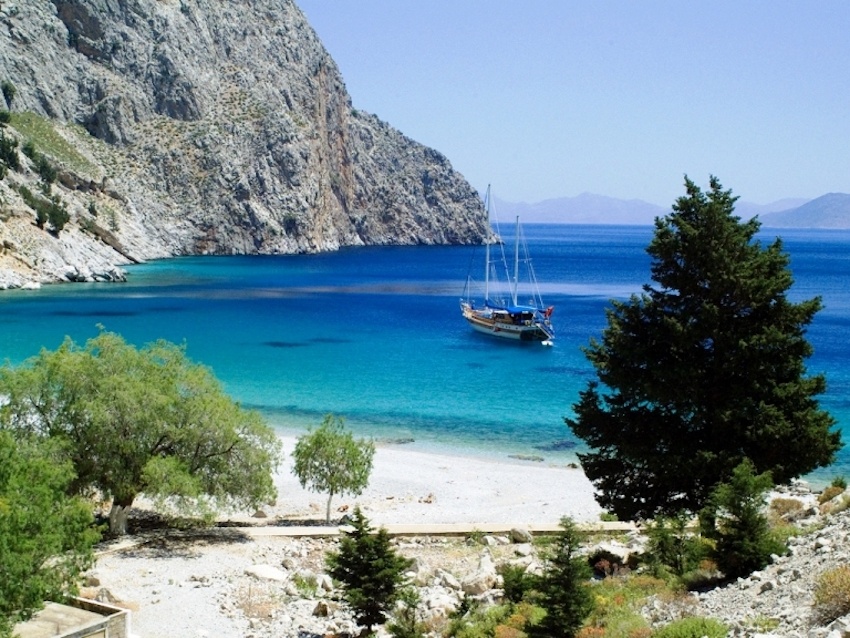 Exploring Turkey's Coast and its Islands in the Aegean Sea - A bay of Symi Island