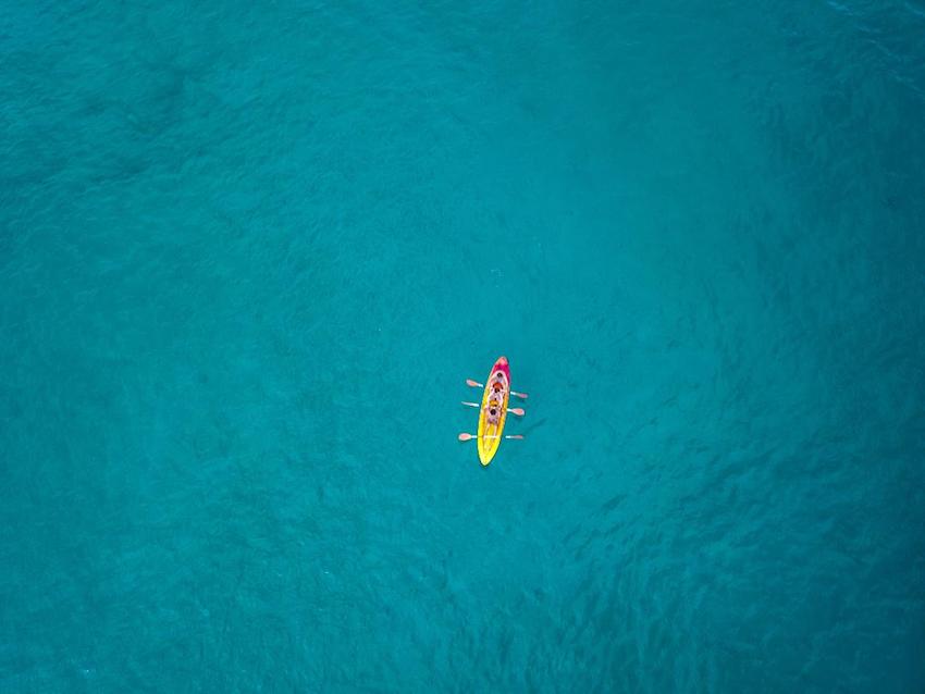 Kayak in Crystal Clear Water