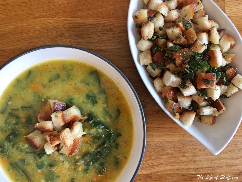 The Life of Stuff - Delicious Hearty Cabbage Soup with Parsley Croutons Recipe
