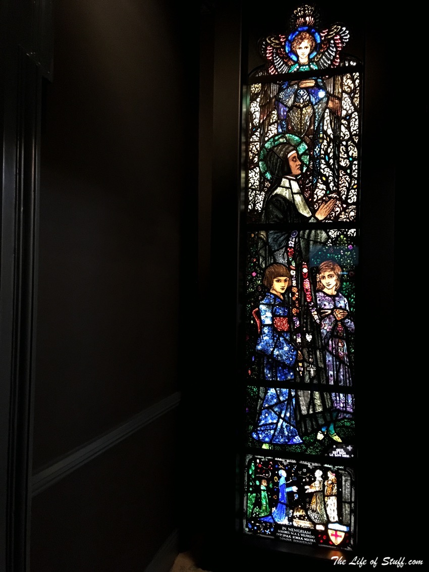 A Luxury Night Away at Stauntons on the Green, Dublin 2 - Harry Clarke Stained Glass Window - The Blessed Julie and two Children