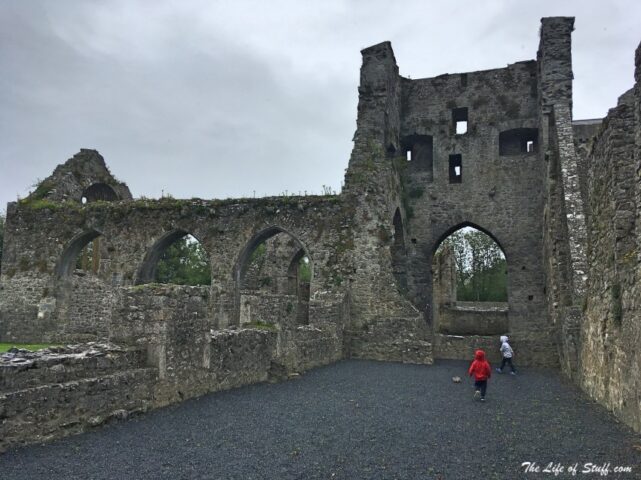 Exploring Kells Priory in Co. Kilkenny, Ireland - The Boys at North Transept and Crossing Tower