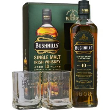 18 Excellent Irish Whiskey Gift Sets & Boxes €75 and Under - Bushmills 10 Year Old Single Malt Gift Set 700ml