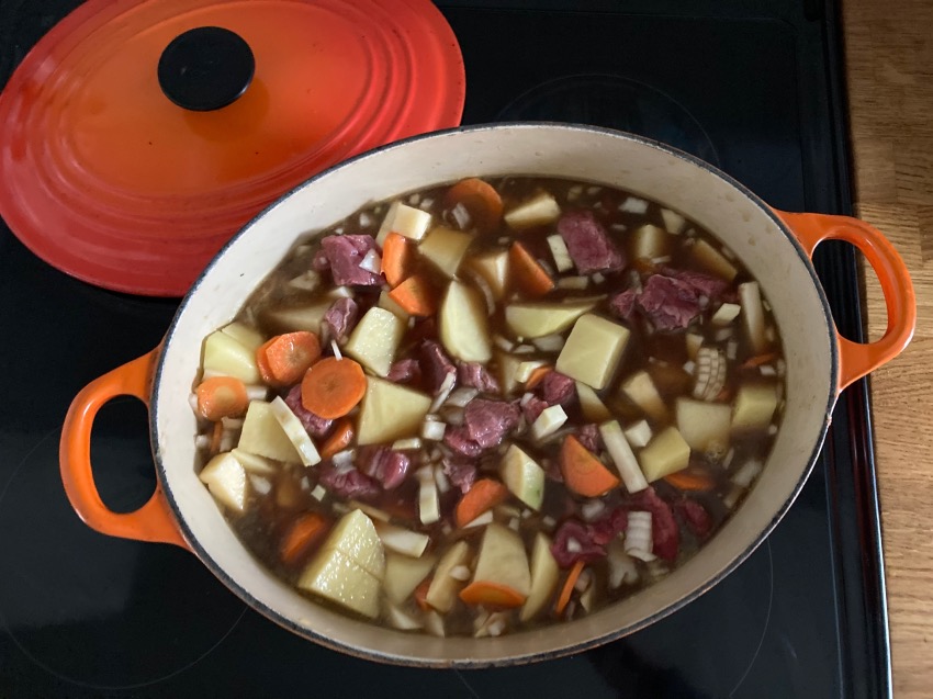 Delicious 1 Pot Oven Cooked Irish Beef Stew Recipe - Oven ready