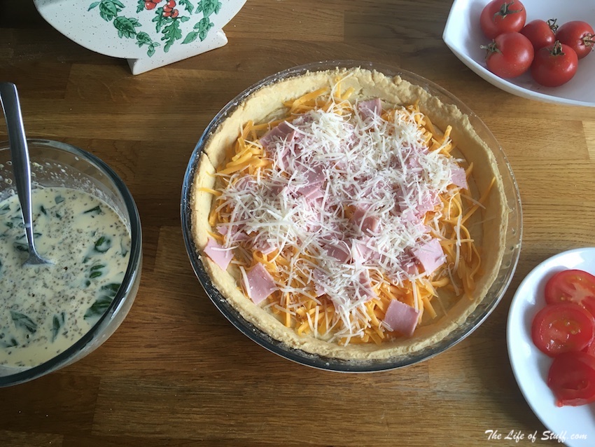 A Quality Quiche Recipe - Step by Step Photo Instructions - Step 21 - Fill Base with cheese and ham