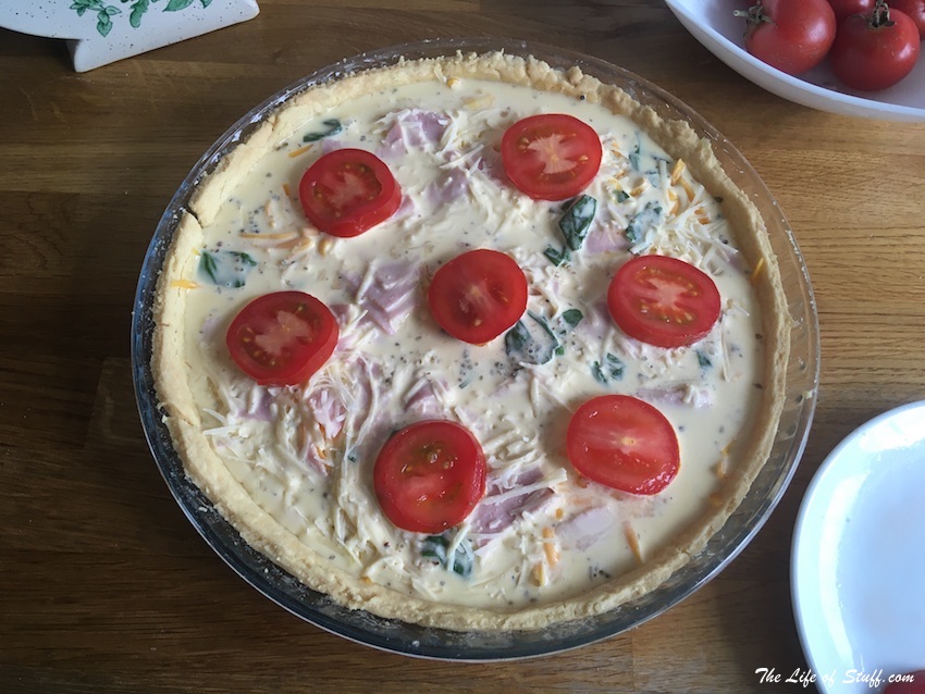 A Quality Quiche Recipe - Step by Step Photo Instructions - Step 23 Bake with tomatoes on top