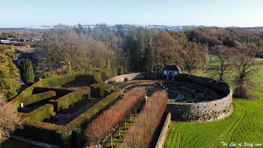 Heywood Gardens, Ballinakill, Co. Laois - Wonderful Every Season - Aerial View with Snow capped hills