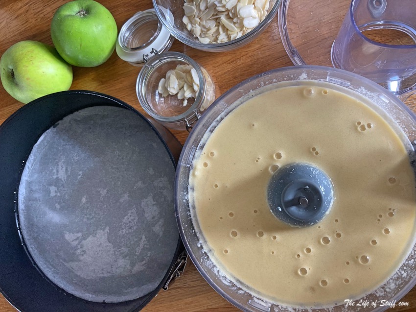 Nigella Lawson's - Apple and Almond Cake - Cake mix in food processor