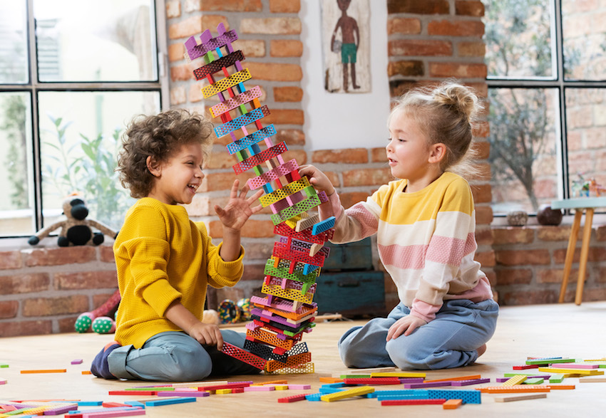 10 Top Tips for an Eco-Friendly Sustainable Green Christmas - Bioblo eco rainbow stacking blocks - jiminy.ie